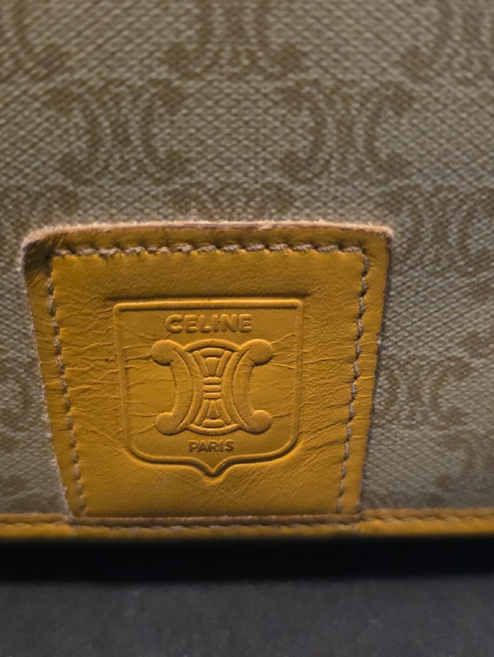 Vintage (1990)Celine Macadama Beige and Tan Triomphe Continental Long Wallet - Picture 2 of 11